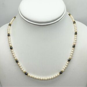 Monet Vintage Pearl and Gold Necklace
